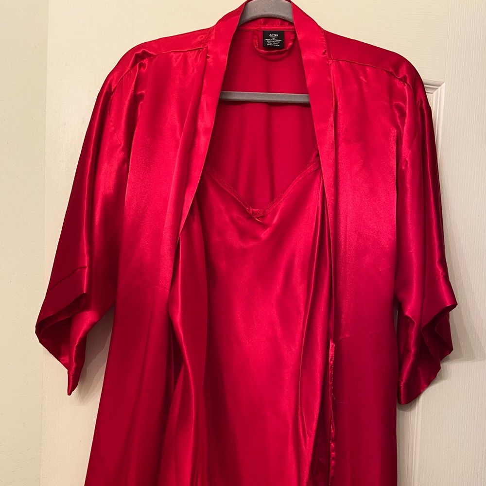 Lingerie Set- Satin Nightgown and Matching Robe